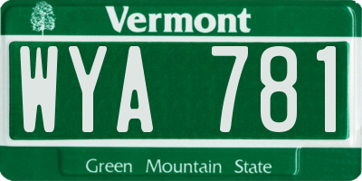VT license plate WYA781