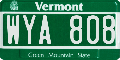 VT license plate WYA808