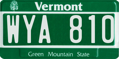 VT license plate WYA810