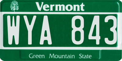 VT license plate WYA843