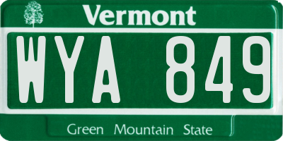 VT license plate WYA849