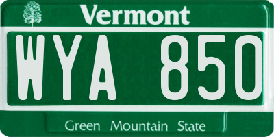 VT license plate WYA850