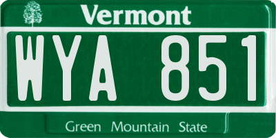 VT license plate WYA851