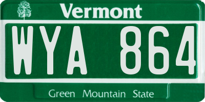 VT license plate WYA864