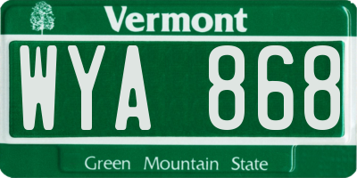 VT license plate WYA868