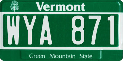 VT license plate WYA871