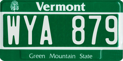 VT license plate WYA879