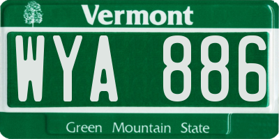VT license plate WYA886