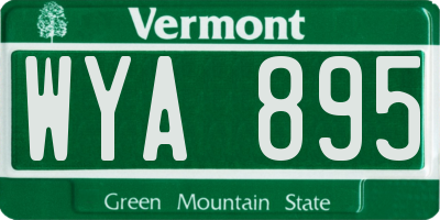 VT license plate WYA895