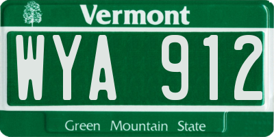 VT license plate WYA912