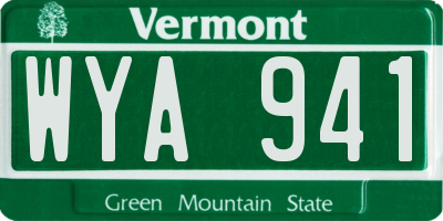 VT license plate WYA941