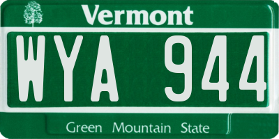 VT license plate WYA944
