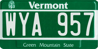 VT license plate WYA957