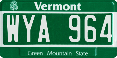 VT license plate WYA964
