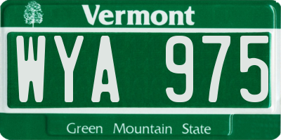 VT license plate WYA975
