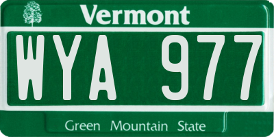VT license plate WYA977