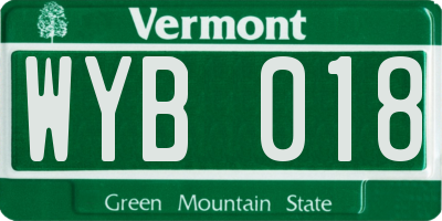 VT license plate WYB018