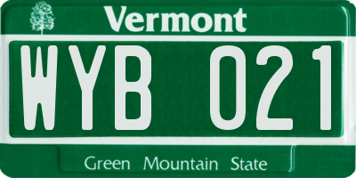 VT license plate WYB021