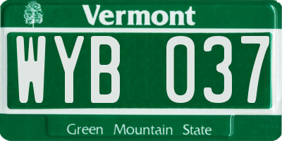 VT license plate WYB037