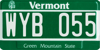 VT license plate WYB055