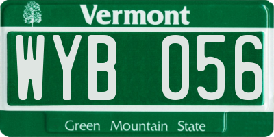 VT license plate WYB056