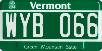 VT license plate WYB066