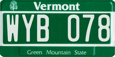 VT license plate WYB078