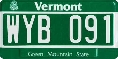 VT license plate WYB091