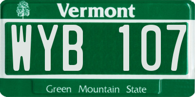 VT license plate WYB107