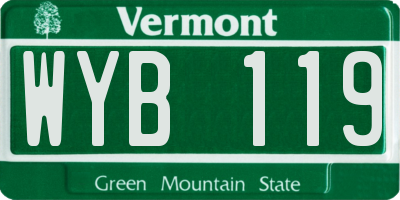 VT license plate WYB119