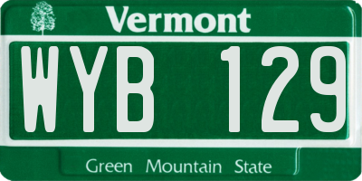 VT license plate WYB129