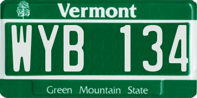 VT license plate WYB134