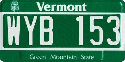 VT license plate WYB153