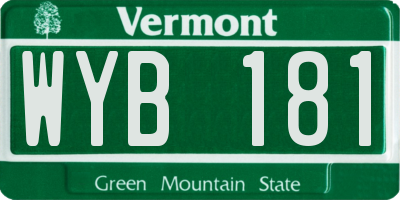 VT license plate WYB181