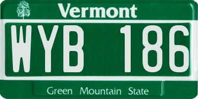 VT license plate WYB186