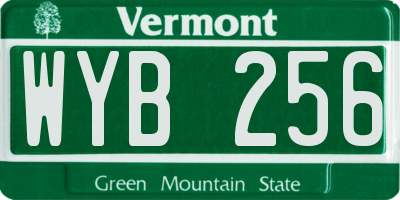 VT license plate WYB256