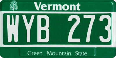 VT license plate WYB273