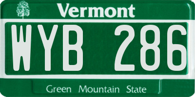 VT license plate WYB286