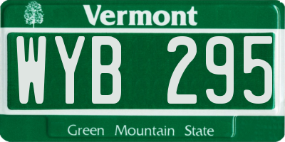 VT license plate WYB295