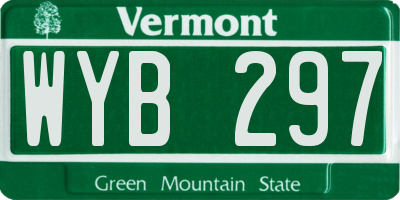 VT license plate WYB297