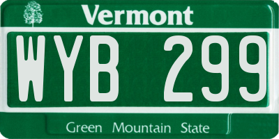 VT license plate WYB299