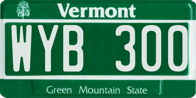 VT license plate WYB300