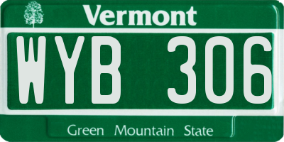 VT license plate WYB306