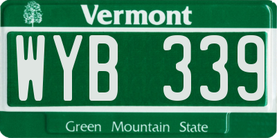 VT license plate WYB339
