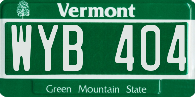 VT license plate WYB404