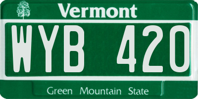 VT license plate WYB420