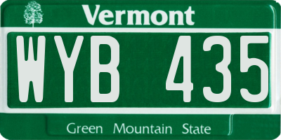 VT license plate WYB435