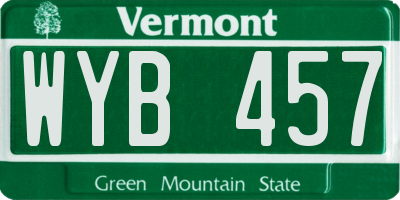 VT license plate WYB457