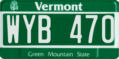 VT license plate WYB470