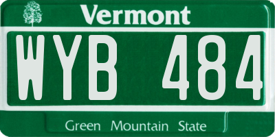 VT license plate WYB484